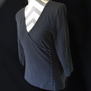 Soft Surroundings XS Black Wrap Top